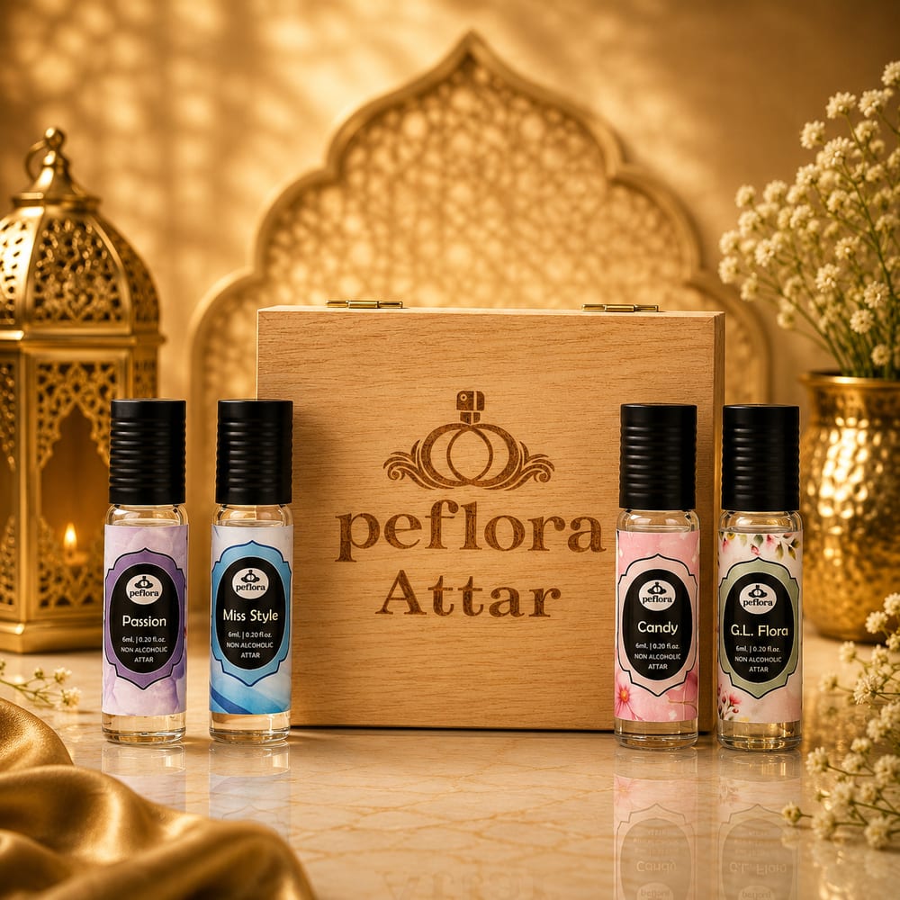 Peflora Attar Collection — 4 × 6 ml Roll-Ons